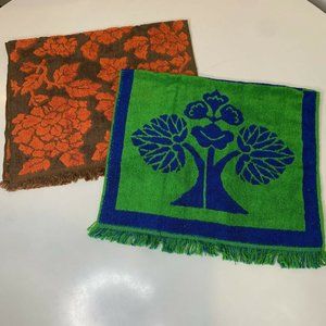 Vintage Towels 26x16 measurements set of 2 blue gr